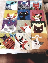 Cat Crochet Blanket 